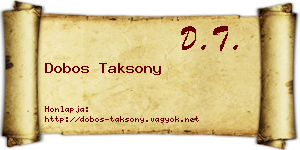Dobos Taksony névjegykártya