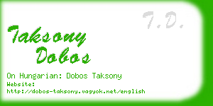 taksony dobos business card